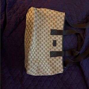 Beige and Black women’s Tote Bag